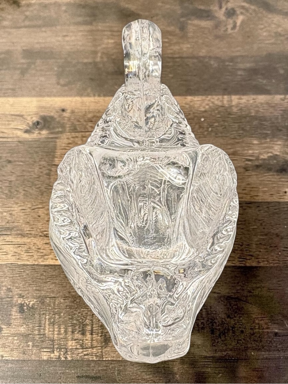 Vintage clear Swan On Nest Style Lead Crystal Cut Glass Trinket Jewelry Dish EUC - Picture 8 of 16